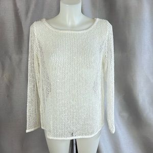 Sequined open-weave top